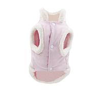 1pc Pet Plush Vest Dress for Pet Supplies Puppy Windproof Outfit Jackets for Girl Outfits Dog Thick Jackets Cat Stuffed (Pink 45X30X2CM)