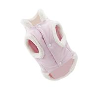 1pc Pet Plush Vest Dress for Pet Supplies Puppy Windproof Outfit Jackets for Girl Outfits Dog Thick Jackets Cat Stuffed (Pink 34X50CM)