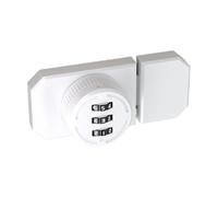 1pc Pin Lock Door Keyless Anti-Theft Cabinet Door Locks No Punching Combination Lock with Adhesive Door Lock Buckle(White)