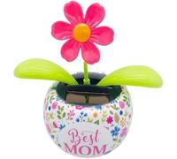 1Pc Pink Cute Solar Power Flip Flap Flower Insect for Car Decoration Swing Dancing Flower Eco-Friendly Bobblehead Solar Dancing Flowers in Colorful Pots,Learning and Education Kits,Solar Power Kits