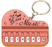 1Pc Pink Piano Key Ring Kits, Mini Real Working Finger Pianos Keyring with Lights, Musical Instrument Key Ring,Piano Beginners