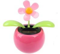 1Pc Pink Solar Dancing Sun Flower Automotive Ornament Solar Powered Dancing Sun Flower in Colorful Pots Swinging Animated Bobblehead Dancer Window Sun Catcher Car Dashboard Decor