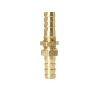 1PC Pipe 6 8 10 12 14 16mm Hose Barb Bulkhead Brass Barbed Tube Pipe Fitting Coupler Connector Adapter for Fuel Gas Water Copper(6mm)