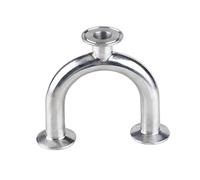 1pc Pipe OD 19mm/38mm/51mm Sanitary U Shape 3 Way 304 Stainless Steel Ferrule OD 1.5” 2” Pipe Fittings Tri Clamp(32mm x Ferrule 50.5)