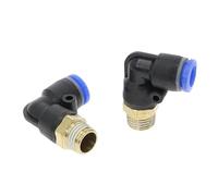 1pc PL Hose OD 4 6 8 10 12mm - 1/8'' 1/4'' 3/8'' 1/2'' BSPT Male Thread Pneumatic Tube Elbow Connector Tube Air Push in Fitting(8mm OD Hose,1/8")
