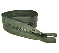 1pc Plastic Resin Zip 50cm (19.7") Long Ope-End Chunky Zipper Universal Fastener Medium Weight Strong Sewin Accessory for Tailor Semastress Arts & Crafts (Olive Green)