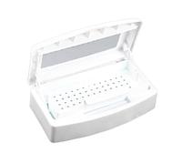 1Pc, Plastic Sterilizing Box Organizer for Nail Tools, Clear Lid Disinfectant Tray for Spa Manicure, Hair Salon Tweezers, and Cutter Equipment