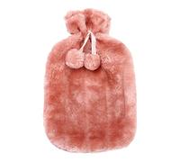 1Pc Plush Faux Fur Cover for 2L Small Hot Water Bottle - Detachable and Machine Washable, Provides Warmth and Improved Insulation for Winter Comfort (30x20cm) (Pink)