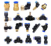 1pc Pneumatic Hose Fitting Tube 4mm 6mm 8mm Thread 1/8" 1/4" 1/2” Trachea Quick Coupling Pipe Connector Hose Fittings(6-m5 (6mm-M5),PB)