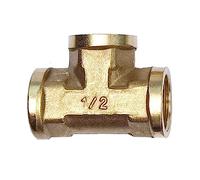 1pc Pneumatic Plumbing Brass Pipe Fitting Male/Female Thread 1/8" 1/4" 3/8" 1/2" BSP Tee Type Copper Fittings Water Oil Gas Adapter (Color : Female-F-F, Size : 3/4")
