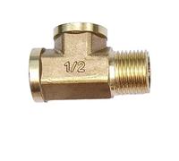1pc Pneumatic Plumbing Brass Pipe Fitting Male/Female Thread 1/8" 1/4" 3/8" 1/2" BSP Tee Type Copper Fittings Water Oil Gas Adapter (Color : Female-F-M, Size : 1/4")