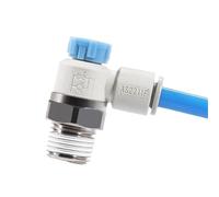 1PC Pneumatic Speed Control with One-Touch Fitting, Meter-Out Throttle Valve for Air Flow Regulation, AS Series Compatible(04-10SA,Intake Control Valve)
