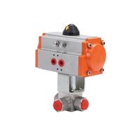 1pc Pneumatic Three-Way Ball Valve 304 Stainless Steel Female Thread T/L-Type 320bar Industrial Grade 3-Way Valve(3/4",T Type)