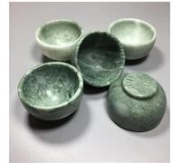1pc Polished Rare Gemstone Green Jade Tea Cup Crystal Spiritual Stone for Christmas Decor