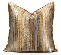 1pc polyester pillow cover multicolor geometric gilding lines pattern design luxury single-sided high-precision jacquard process with zipper living bedroom decoration 18 x 18 inches(no pillow core)