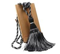 1Pc Polyester Tassel Curtain Tieback Handmade Hanging Ball Tassels Fringe Curtains Holder Buckle Rope Decor Room Accessories for Home Decoration(Black)
