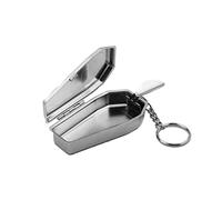 1PC Portable Ashtray Mini Ash Tray with Lids Smell Proof, Metal Coffin Shape Pocket Ashtray, Key Chain Small Car Ashtray for Outdoor, Travelling, Camping