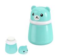 1pc Portable Baby Powder Puff Box Refillable, Medicated Talcum Powder Case, Baby After-Bath Soft Powderpuff Kit, Plastic Empty Reusable Powderpuff Container for, Infant, Newborn(7 * 10cm) (Blue)