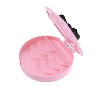 1PC Portable Eyelash Case Storage Box Fake Eyelash Holder False Eyelash Storage Container 3-Tier Travel Eyelash Organizer Box(Pink)