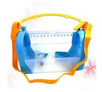 1PC Portable Hamster Carrier with Adjustable Strap Outdoor Pet Cage for Small Animals Lightweight Design with Ventilation Window for Travel and Adventures Blue Random Color