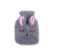 1PC Portable Plush Hand Po Warm Water Bottle Warmer Girls Pocket Feet Hot Bag Reusable Protective with Cover Washable Leak Proof for Keeping Neck and Shoulders Warm(Grey)