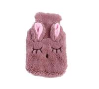 1PC Portable Plush Hand Po Warm Water Bottle Warmer Girls Pocket Feet Hot Bag Reusable Protective with Cover Washable Leak Proof for Winter(Coffee)