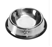 1Pc Practical Pet Feeding Bowls Dog & Cats Universal Non-Skid Stainless Steel Food Bowls