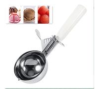 1Pc Practical Stainless Steel Reusable Fruit Ice Cream Mashed Potato Cupcake Dessert Cookie Scoop Plastic Handle Home Kitchen Shop Dessert Tool(8CM)