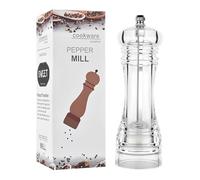 1PC Premium Acrylic Pepper Grinders Salt and Pepper Mill Clear Kitchen Spice Mill Peppercorn Grinders Refillable & Adjustable Coarseness Available in 4 Sizes: 4"| 5"| 6"| 8"| (4" (11 x 5cm))