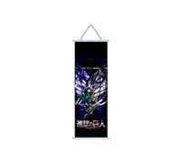 1pc Premium Wall Art Hanging Poster,Attack On Titan Canvas Painting with Scroll Wood Hanger Decor For anime lovers (style1)