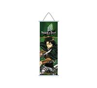 1pc Premium Wall Art Hanging Poster,Attack On Titan Canvas Painting with Scroll Wood Hanger Decor For anime lovers (style3)