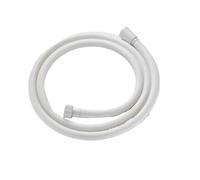 1pc Pressure Silver & Black Smooth Shower Hose For Bathroom Handheld Head Flexible Plumbing Anti Winding GI/2 Universal(White,150cm)