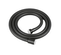 1pc Pressure Silver & Black Smooth Shower Hose For Bathroom Handheld Head Flexible Plumbing Anti Winding GI/2 Universal(Black,200cm)
