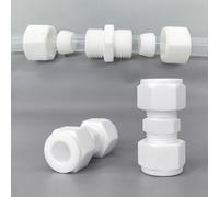 1pc PTFE Union with External Thread - Male Thread Ends for Oil, Water, and Gas - Durable Ferrule Fitting for Pneumatic(D4mm 10)