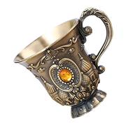 1pc Pub Tankard Household Chic Red Goblet Copper Cups Style Pattern Chalice Cocktail Champagne Medieval Holy Stainless for Handle Anniversary Shot Retro Cup Nordic Alloy Shaped