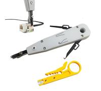 1Pc Punch Down Tool with Wire Stripper Combo Professional Ethernet Krone Tool Professional Terminal Insertion Tools with Hook and Blade Grey for RJ45 Socket Cat5/Cat6/Cat7 Telephone Cable