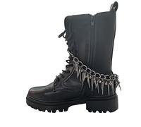 1pc Punk Alloy Boot Strap Chains Shoe Charms Rivet Tassel Chain - Lightweight Aluminum, Punk Round Ring Decoration DIY Fashion Accessory for Boots & Sneakers