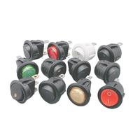 1pc Pushbutton switch ON/OFF Round Rocker Switch LED illuminated Car Dashboard Dash Boat Van 12V(Dot-Blue)