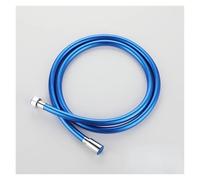 1pc PVC High Pressure Brushed Gold & Black Smooth Shower Hose For Bath Handheld Head Flexible 360° Rotation(Blue)