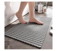 1pc PVC Non-Slip Bath Mat With Suction Cups With Drain Holes, 27.9 * 15.7inch/71x40cm Shower Safe For use in bathrooms(Grey)