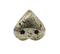 1PC Pyrite Heart Shaped Crystal Hedgehog Gemstone Carving Quartz Crystals Home Decor