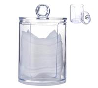 1PC Qtip Holder Dispenser Bathroom Clear Jar Organizer Plastic Acrylic Case for Cotton Balls, Cotton Swabs, Makeup Pads Storage(Pad Organizer) Tips