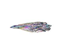 1pc Quartz Crystal Jet Stone Rainbow Titanium Cluster Electroplate Color Feather Shape Ornament Ornaments Gemstone Stone