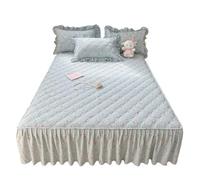 1pc Quilted Bed Skirt Four Corners With Elastic Flower Printed Thickened Mattress(Color-F,180x200x45cm 1pc)