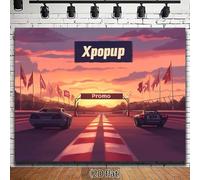 1Pc Racing Sunset Road Backdrop with Cars and Flags Theme Photographic Background