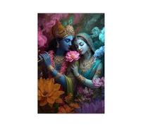 1pc Radha & Krishna Divine Love Framed Canvas Wall Art_1 (1)