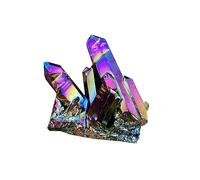 1PC Rainbow Aura Titanium Quartz Crystal Cluster Stones Ornaments (Size : 80-100g)