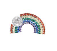 1pc Rainbow Clip Crystal Pin Brooch for Friends Women Clothes Skirt Scarf Decoration