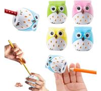 1Pc Random Color Cute Cartoon Animal Owl Pattern Double Holes Pencil Sharpeners Creative Stationery School Prize for Kids Pencil Sharpeners