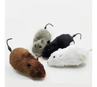 1Pc Random Color Furry Mice Cat Toy Wind Up Realistic Mouse Toys Funny Moving Pet Supplies